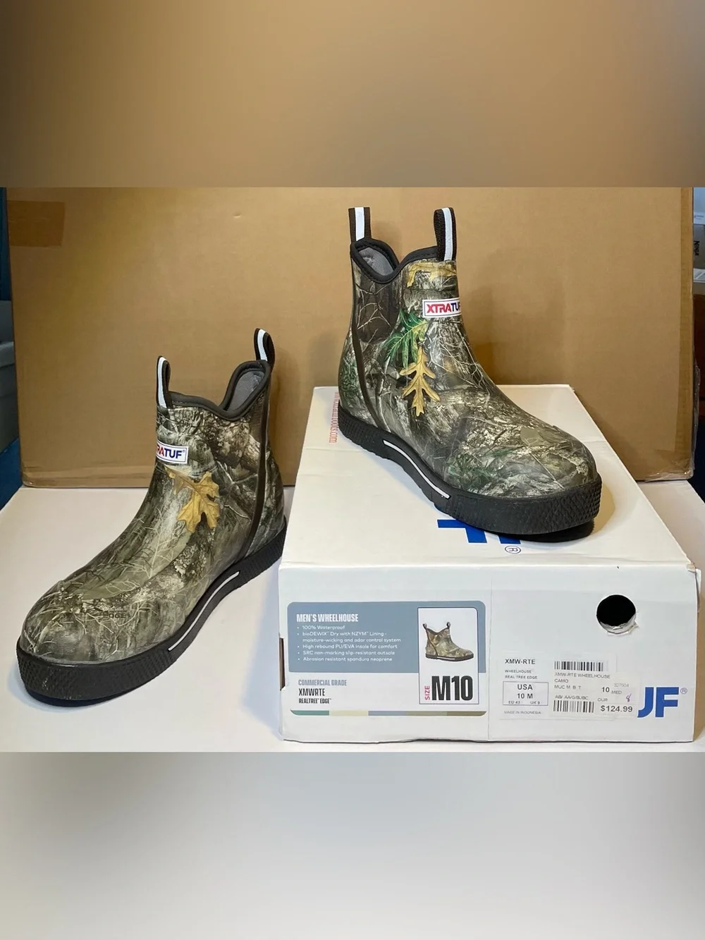 XTRATUF Realtree Edge Camo Waterproof Ankle Deck Boots Men’s 10